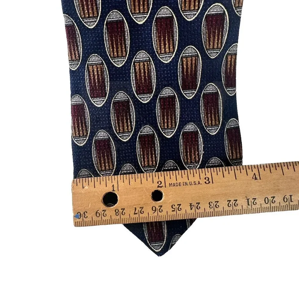 Brooks Brothers Makers Tie Mens‎ Blue Red Geometric 100% All Silk Made in USA